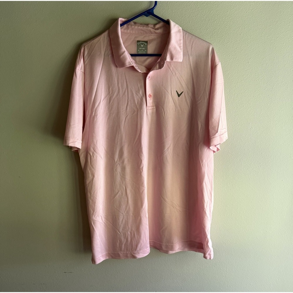 Callaway Opti-Dri Golf Polo Shirt Mens Size XL Short Sleeve Pink Stretch